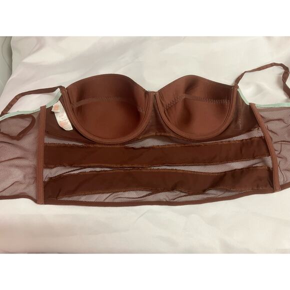 J. Lo Large Bustier, Corset, Brown, Padded, Underwire, Hook Eye, Adjustable - Picture 5 of 7
